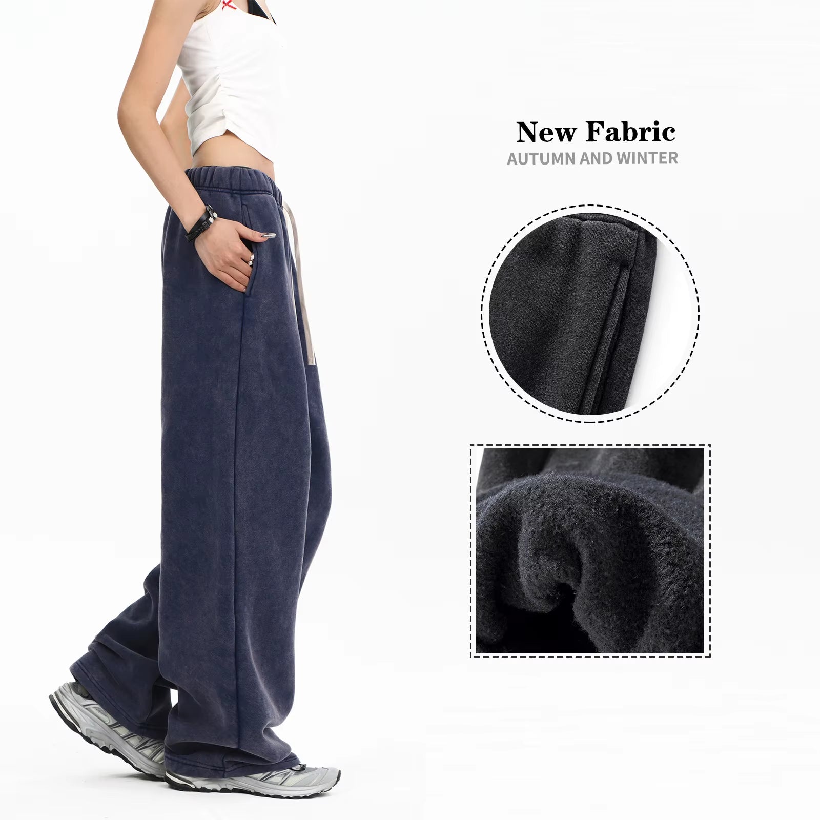 360G Heavyweight Acid Wash Vintage Loose Wide Leg Printing Custom Oversized Streetwear Baggy Pants Mens