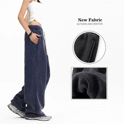 360G Heavyweight Acid Wash Vintage Loose Wide Leg Printing Custom Oversized Streetwear Baggy Pants Mens